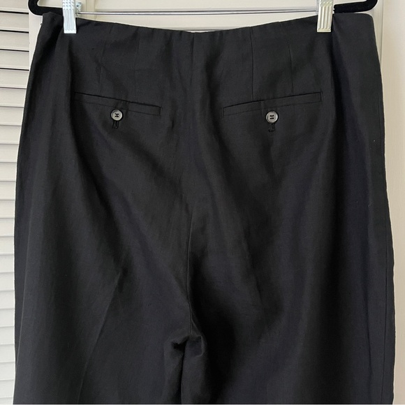 Talbots Linen High Waist Palazzo Wide Leg Black Pants Sz 16 - Picture 5 of 10